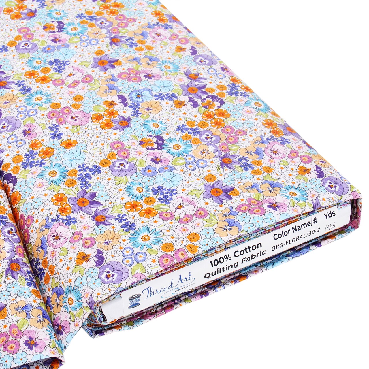 ThreadArt Premium Cotton Quilting Fabric By the Yard, 3yd or 10yd Cuts - Spring Picnic Collection - Gingham & Florals - 44" Width - 100% Cotton - Quilting, Sewing, Crafts